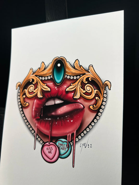 "Kiss me, Sweetheart" Print